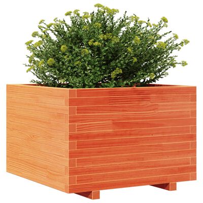 vidaXL Plantenbak 70x70x49,5 cm massief grenenhout wasbruin