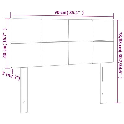 vidaXL Hoofdbord 90x5x78/88 cm stof taupe