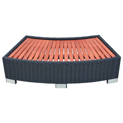 vidaXL Spatrap 92x45x25 cm poly rattan zwart