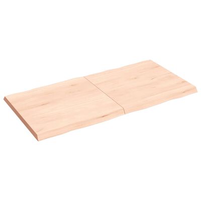 vidaXL Tafelblad natuurlijke rand 120x60x(2-4) cm massief eikenhout