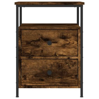 vidaXL Nachtkastjes 2 st 44x45x60 cm bewerkt hout gerookt eikenkleurig