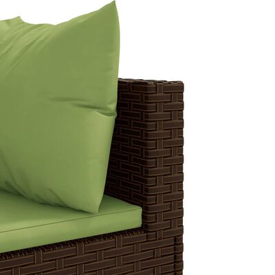 vidaXL 10-delige Loungeset met kussens poly rattan bruin