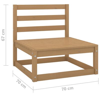 vidaXL 2-delige Loungeset massief grenenhout honingbruin