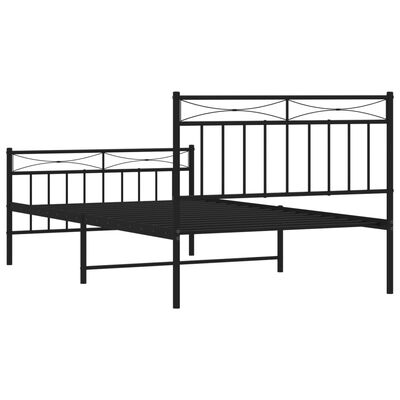 vidaXL Bedframe met hoofd- en voeteneinde metaal zwart 100x200 cm