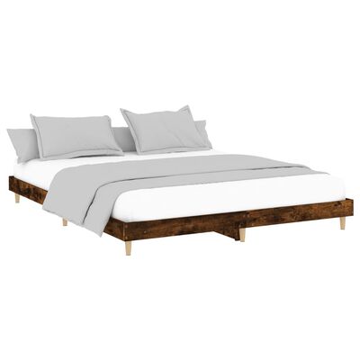 vidaXL Bedframe bewerkt hout gerookt eikenkleurig 160x200 cm