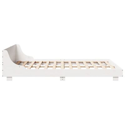 vidaXL Bedframe zonder matras massief grenenhout wit 150x200 cm