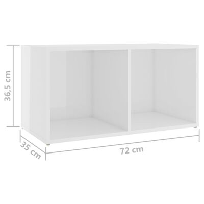 vidaXL Tv-meubelen 2 st 72x35x36,5 cm bewerkt hout hoogglans wit