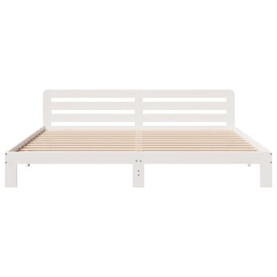 vidaXL Bedframe zonder matras massief grenenhout wit 180x200 cm