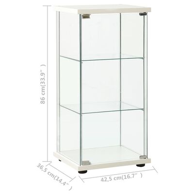 vidaXL Vitrinekast gehard glas wit