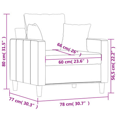 vidaXL Fauteuil 60 cm fluweel geel