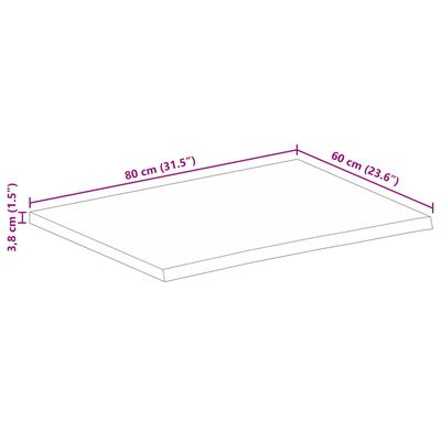 vidaXL Tafelblad met natuurlijke rand 80x60x3,8 cm massief mangohout