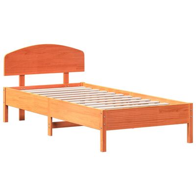 vidaXL Bedframe zonder matras massief grenenhout wasbruin 100x200 cm