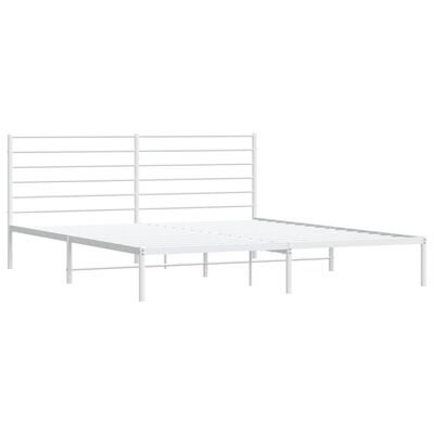 vidaXL Bedframe met hoofdbord metaal wit 200x200 cm