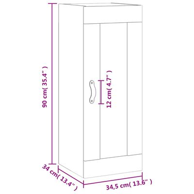 vidaXL Hangkast 34,5x34x90 cm sonoma eikenkleurig