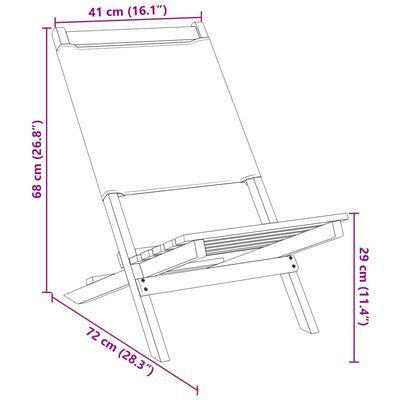 vidaXL Tuinstoelen 4 st inklapbaar massief hout en stof crèmewit