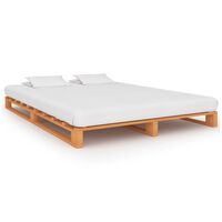 vidaXL Bedframe pallet massief grenenhout bruin 140x200 cm