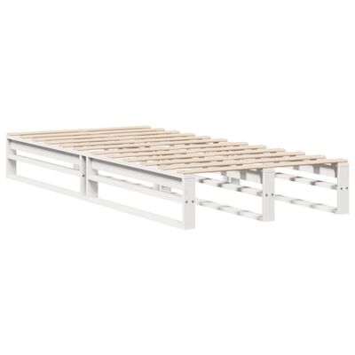 vidaXL Bedframe zonder matras massief grenenhout wit 90x200 cm