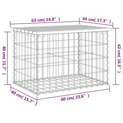 vidaXL Tuinbank schanskorfontwerp 63x44x42 cm massief douglashout