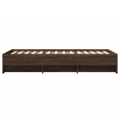 vidaXL Bedframe zonder matras bewerkt hout bruin eikenkleur 75x190 cm