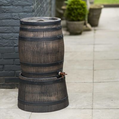 Nature Standaard voor regenton met hout-look 45x28,5 cm bruin