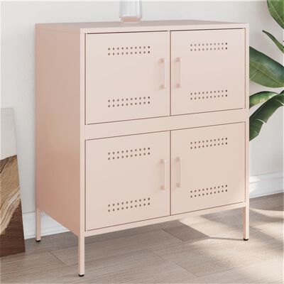 vidaXL Dressoir 68x39x79 cm staal roze