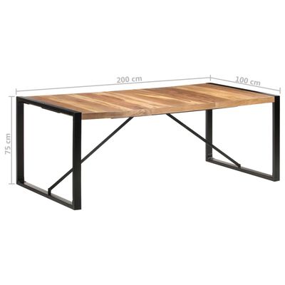 vidaXL Eettafel 200x100x75 cm massief hout