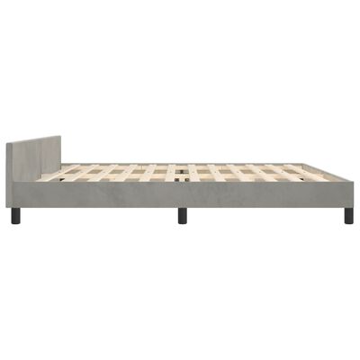 vidaXL Bedframe met hoofdeinde fluweel lichtgrijs 200x200 cm