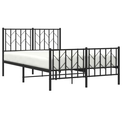 vidaXL Bedframe met hoofd- en voeteneinde metaal zwart 120x200 cm