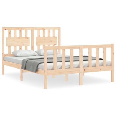 vidaXL Bedframe met hoofdbord massief hout 120x200 cm