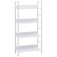 vidaXL Boekenkast met 4 schappen 60x27,6x124,5 cm bewerkt hout wit