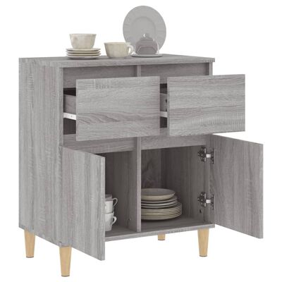 vidaXL Dressoir 60x35x70 cm bewerkt hout grijs sonoma eikenkleurig