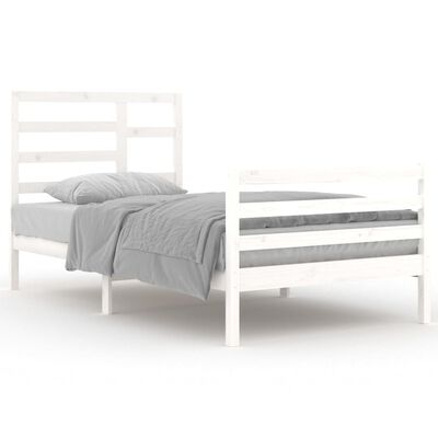 vidaXL Bedframe massief hout wit 100x200 cm