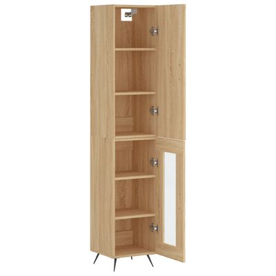 vidaXL Hoge kast 34,5x34x180 cm bewerkt hout sonoma eikenkleurig