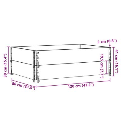 vidaXL Plantenbak 120x80 cm massief grenenhout zwart