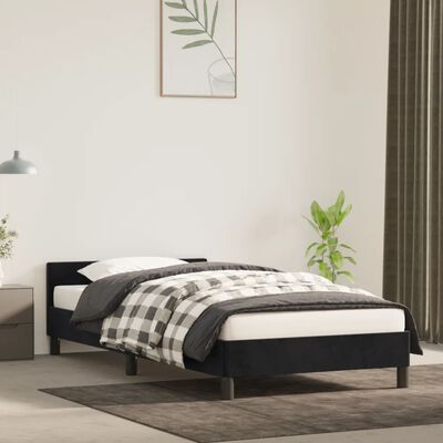 vidaXL Bedframe met hoofdeinde fluweel zwart 80x200 cm