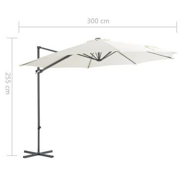 vidaXL Parasol met draagbare voet zandkleurig