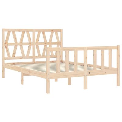 vidaXL Bedframe met hoofdbord massief hout