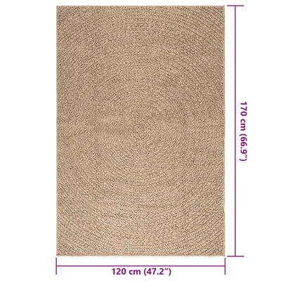 vidaXL Vloerkleed ZIZUR binnen en buiten 120x170 cm jute look