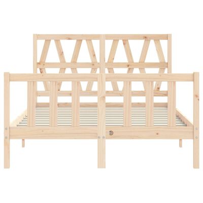 vidaXL Bedframe met hoofdbord massief hout