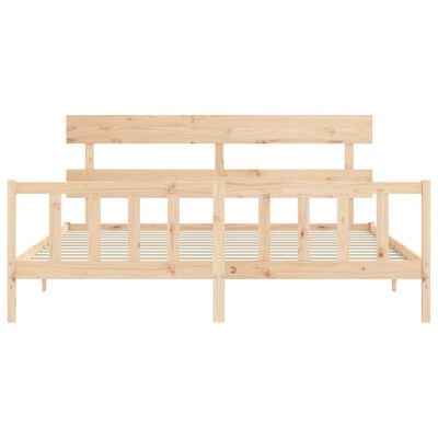 vidaXL Bedframe met hoofdbord massief hout