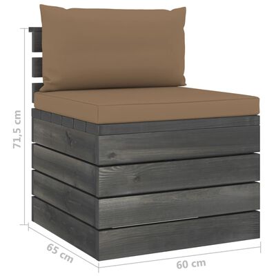 vidaXL 8-delige Loungeset pallet met kussens massief grenenhout