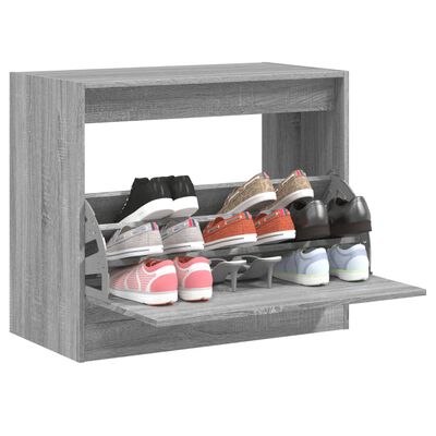 vidaXL Schoenenkast 80x42x69 cm bewerkt hout grijs sonoma eikenkleurig