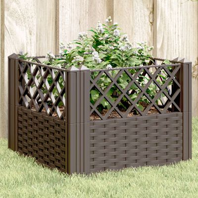 vidaXL Plantenbak met pinnen 43,5x43,5x43,5 cm polypropeen bruin