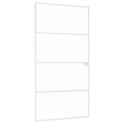 vidaXL Binnendeur 102x201,5 cm gehard glas en aluminium smal wit