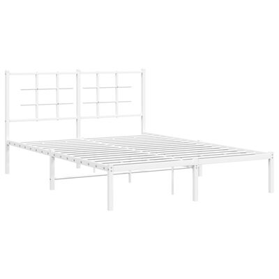 vidaXL Bedframe met hoofdbord metaal wit 140x200 cm