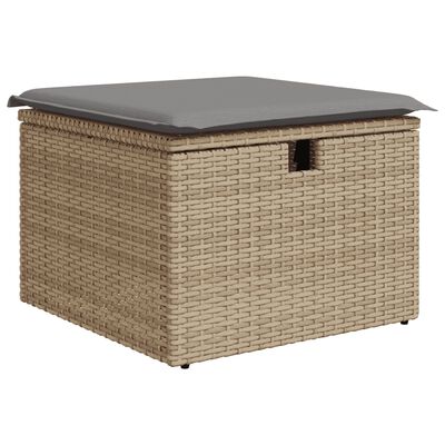 vidaXL 7-delige Loungeset met kussens poly rattan gemengd beige