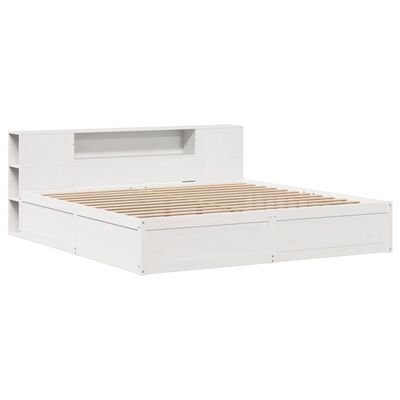 vidaXL Bedframe zonder matras massief grenenhout wit 180x200 cm