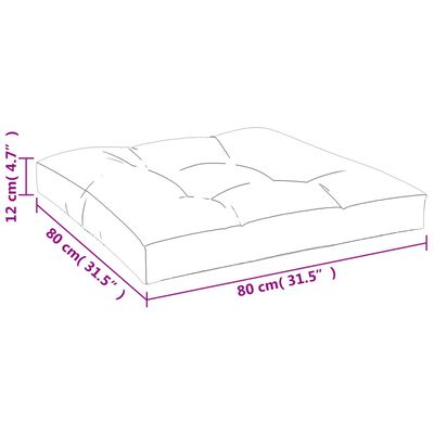 vidaXL Palletkussen ruitpatroon 80x80x12 cm stof zwart