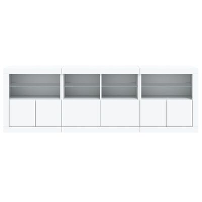 vidaXL Dressoir met LED-verlichting 202x37x67 cm wit