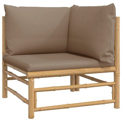 vidaXL 7-delige Loungeset met kussens bamboe taupe